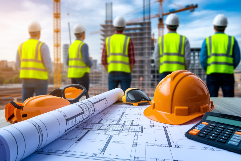 chantier-plans-casque-ouvriers-grues