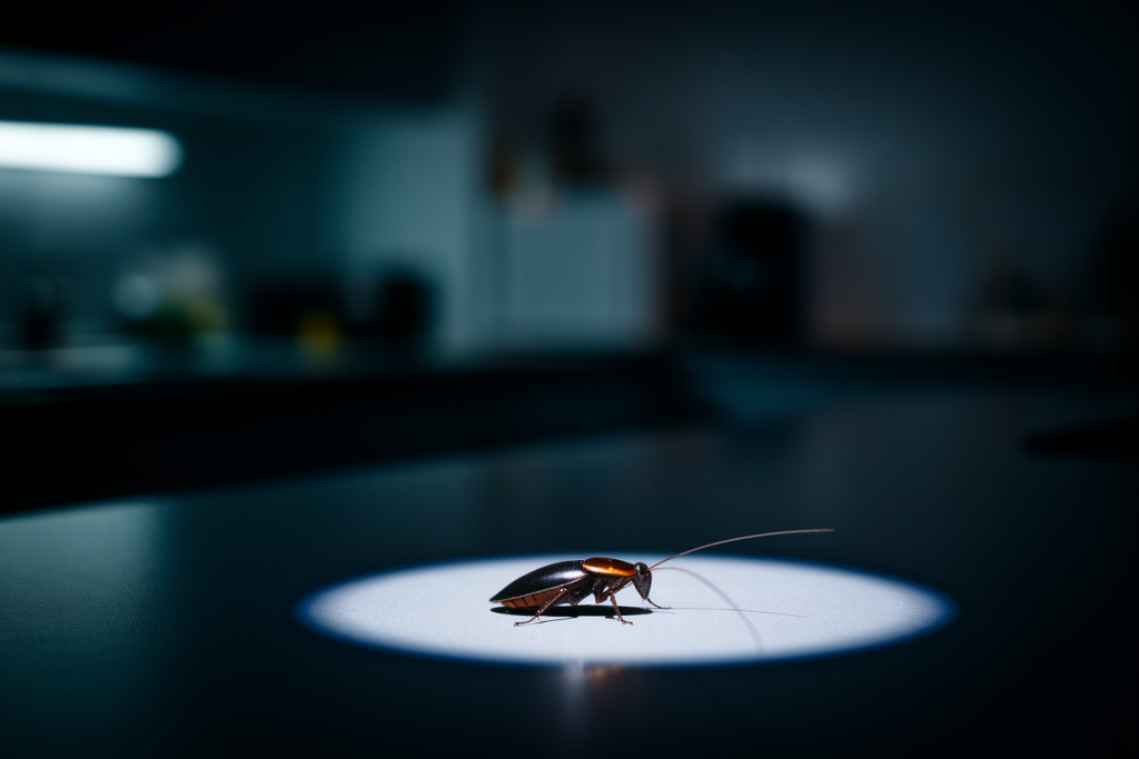 cafard-noir-cuisine-projecteur