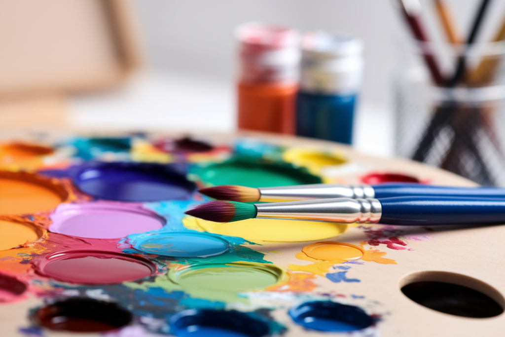 palette-couleurs-pinceaux-studio-flou