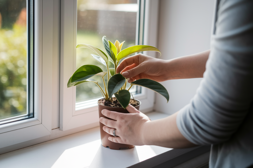 personne-pilea-pot-fenetre-lumiere