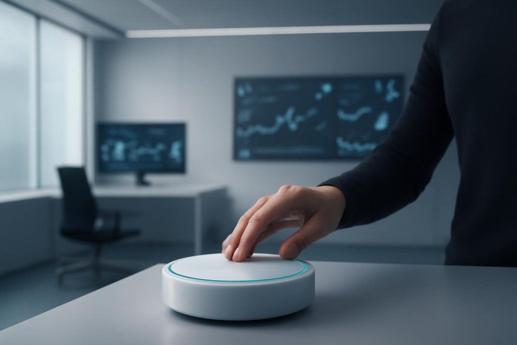 bureau-futuriste-personne-gadget-technologie