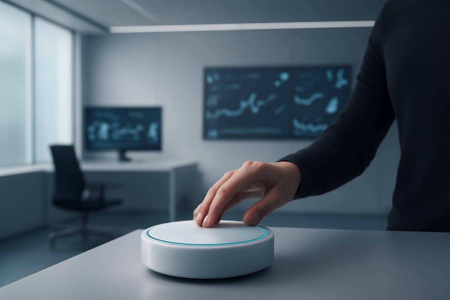 bureau-futuriste-personne-gadget-technologie