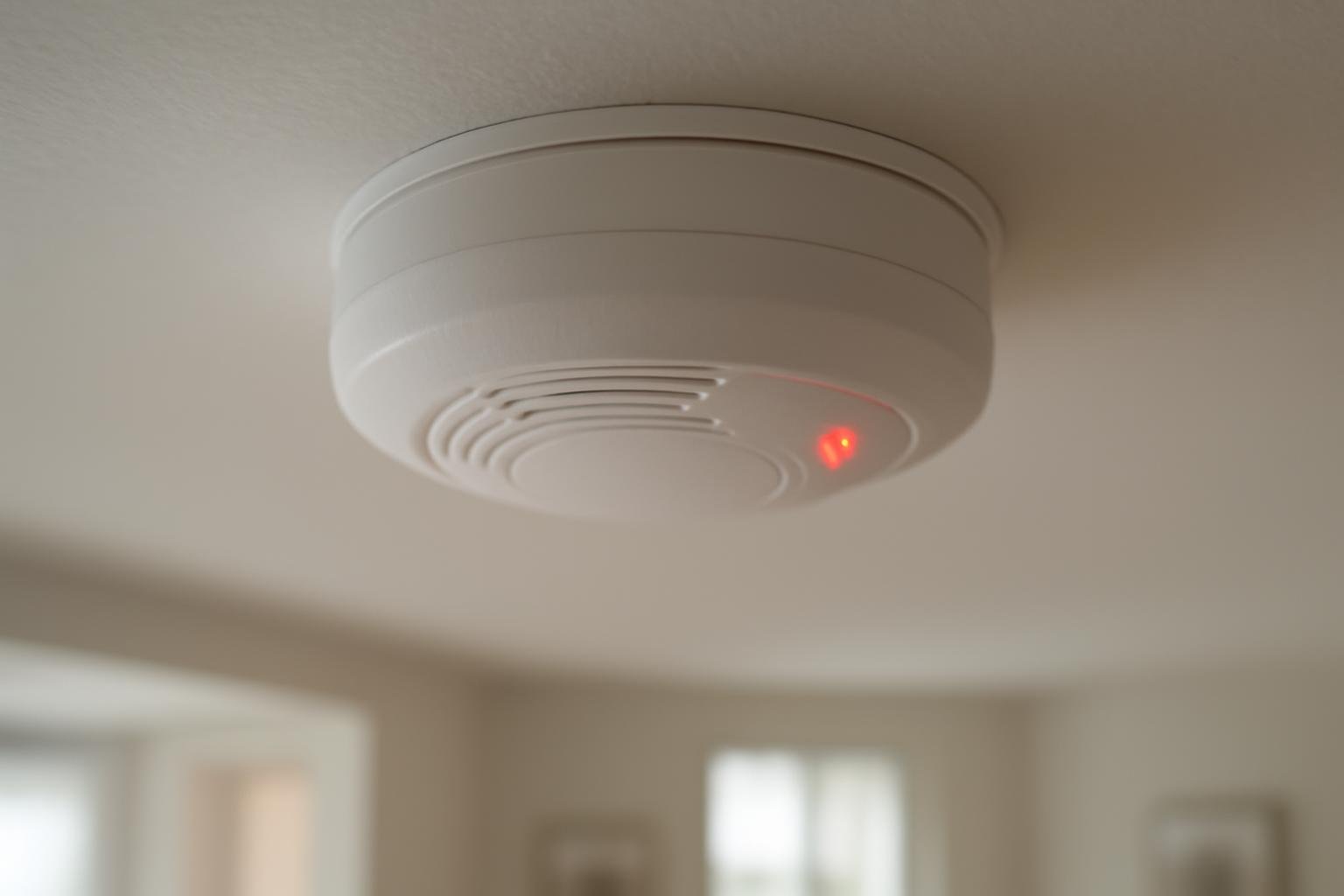 detecteur-fumee-lumiere-rouge-plafond