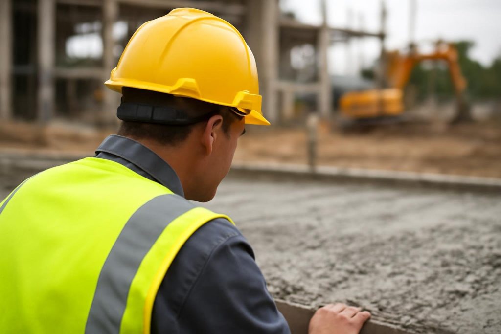 ouvrier-casque-jaune-gilet-reflechissant-beton