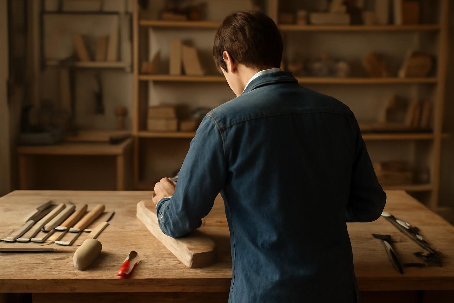 personne-atelier-bois-outils-etageres