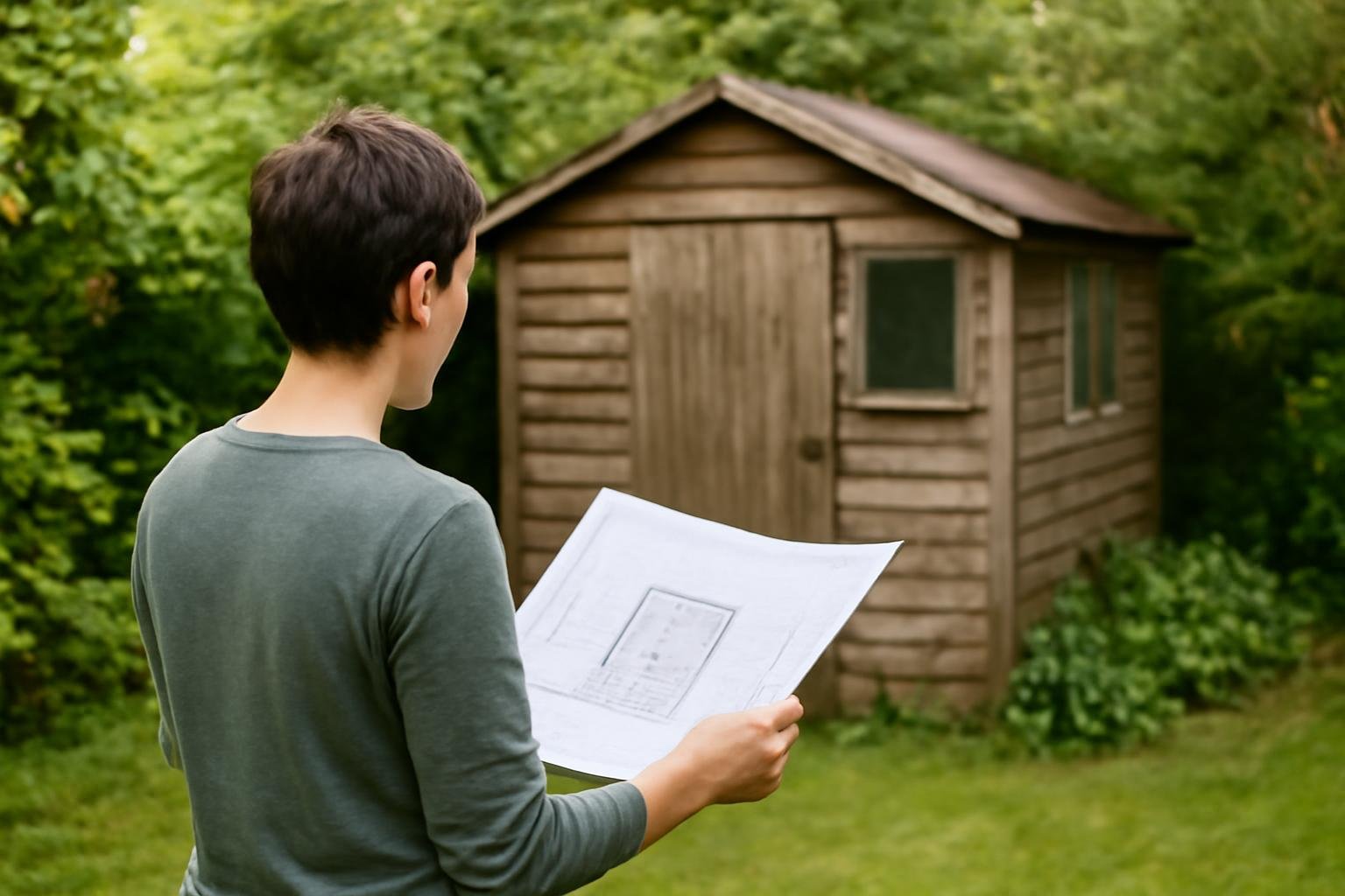 personne-plan-cabanon-jardin-verdure