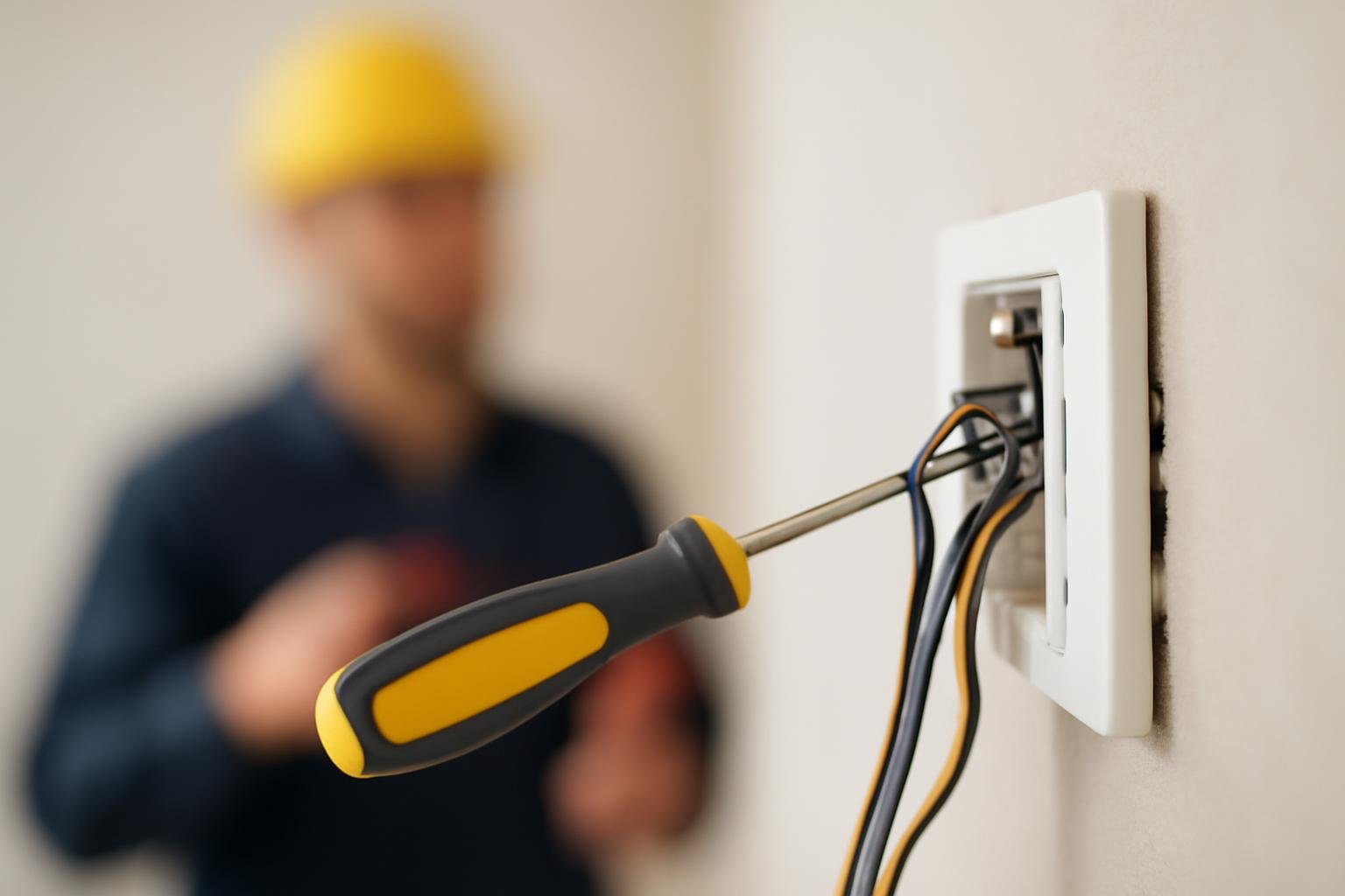 prise-electrique-fils-outils-mur-neutre