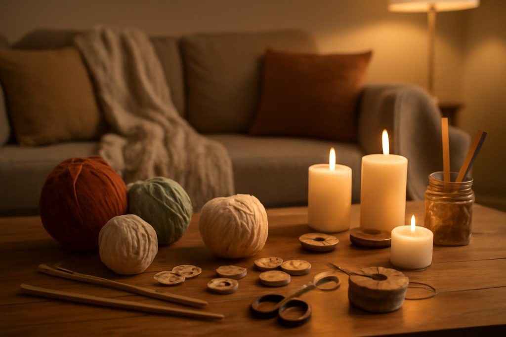 salon-chaleureux-table-fournitures-diy
