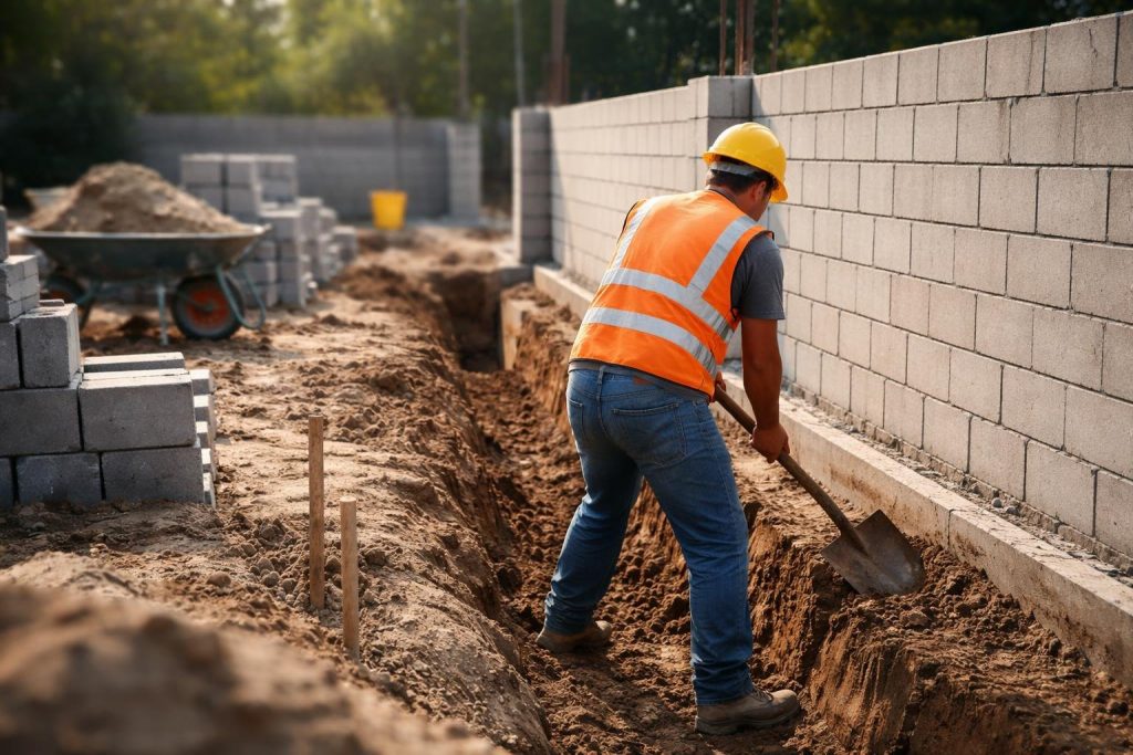 chantier-ouvrier-casque-pelle-tranchee