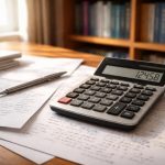 calculatrice-bureau-bois-papier-calculs