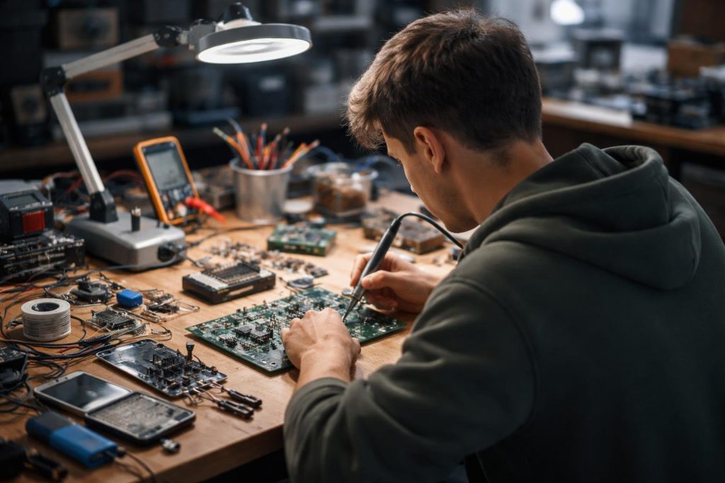 personne-dos-atelier-technologique-outils-electroniques