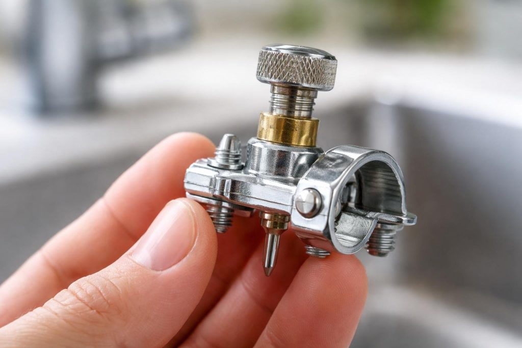 main-floue-robinet-autoperceur-evier