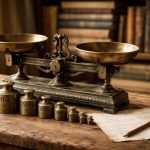 balance-ancienne-poids-table-bois