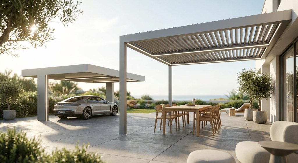 Spécialiste de la vente en ligne de pergolas stores carports et bien plus pour particuliers et professionnels en France et à l'international