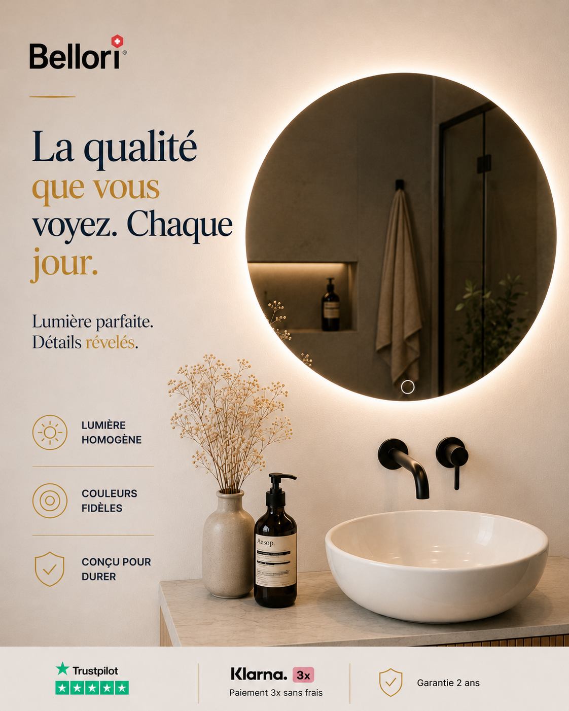 Miroir rond de salle de bain : pourquoi l'adopter et comment bien le choisir