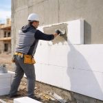 ouvrier-isolation-mur-polystyrene-chantier